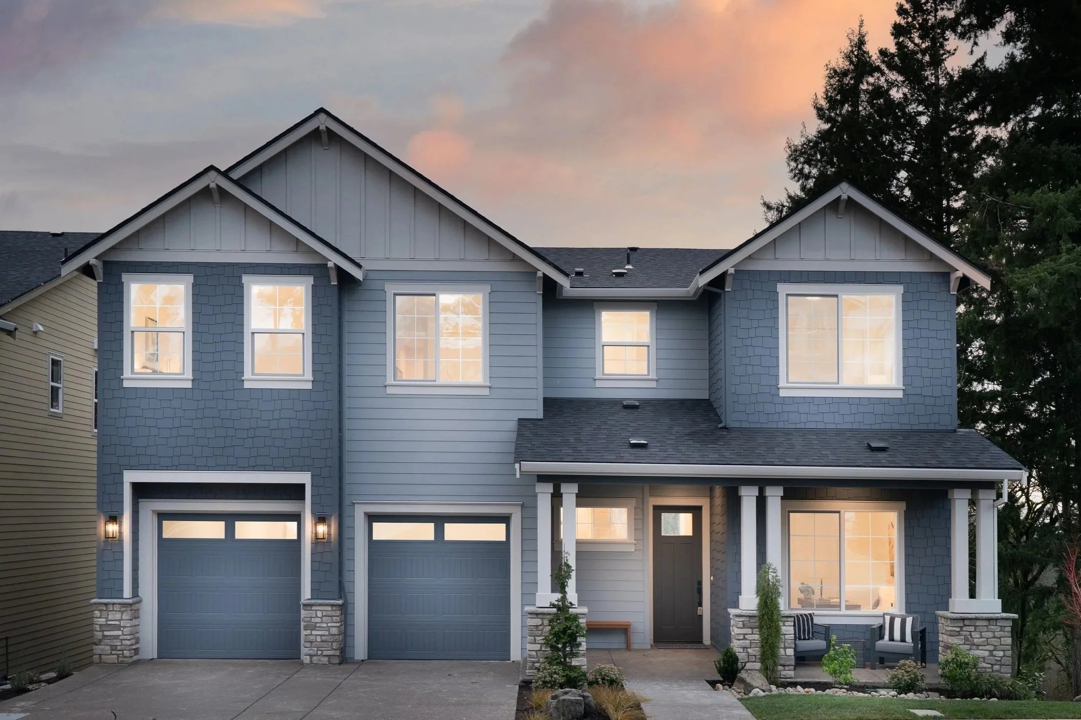 New construction luxury home in West Linn, Oregon, crafted by The Portlock Company — the Portland area’s trusted local home builder.