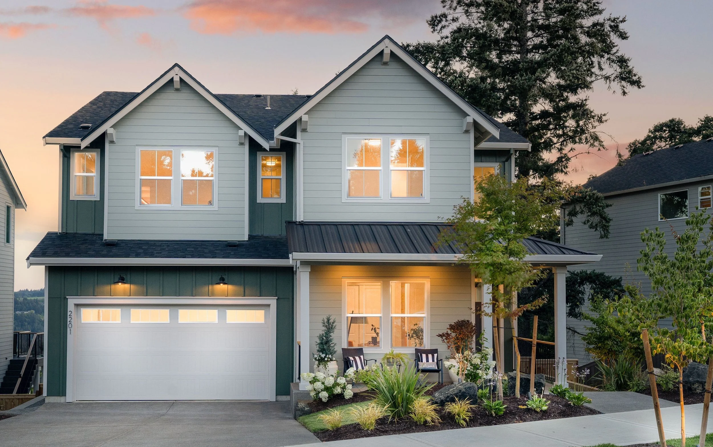 New construction luxury home in West Linn, Oregon, crafted by The Portlock Company — the Portland area’s trusted local new construction home builder.