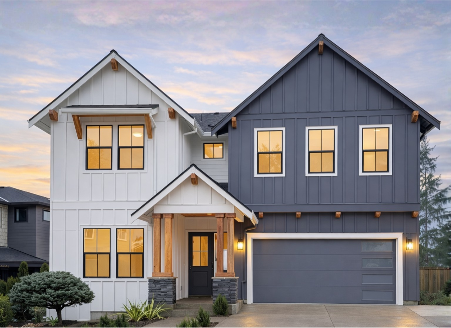 New construction luxury home in West Linn, Oregon, crafted by The Portlock Company — the Portland area’s trusted local home builder.