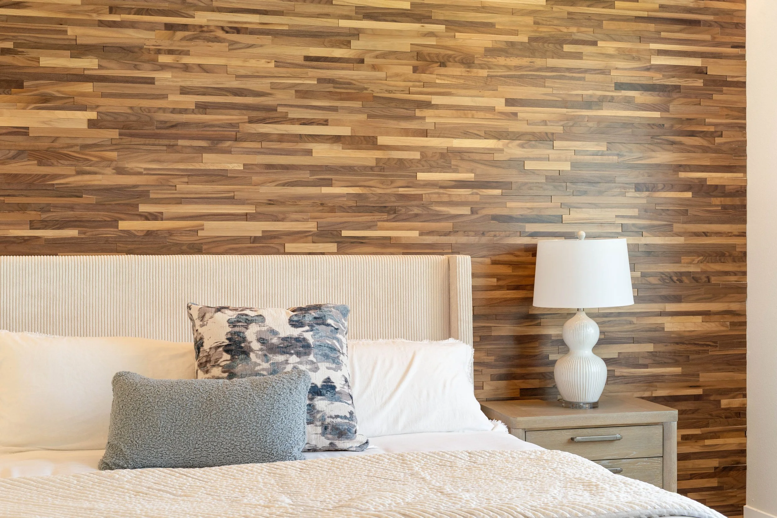 New construction luxury home primary bedroom in West Linn, Oregon by The Portlock Company