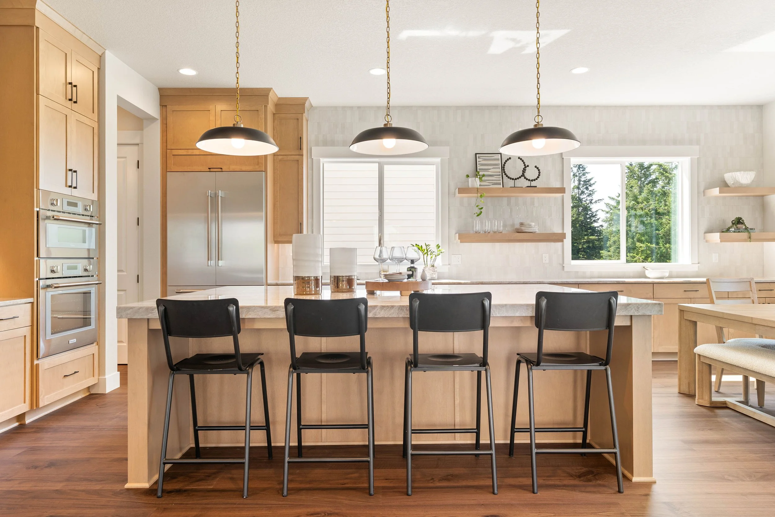 New construction luxury home kitchen in West Linn, Oregon by The Portlock Company