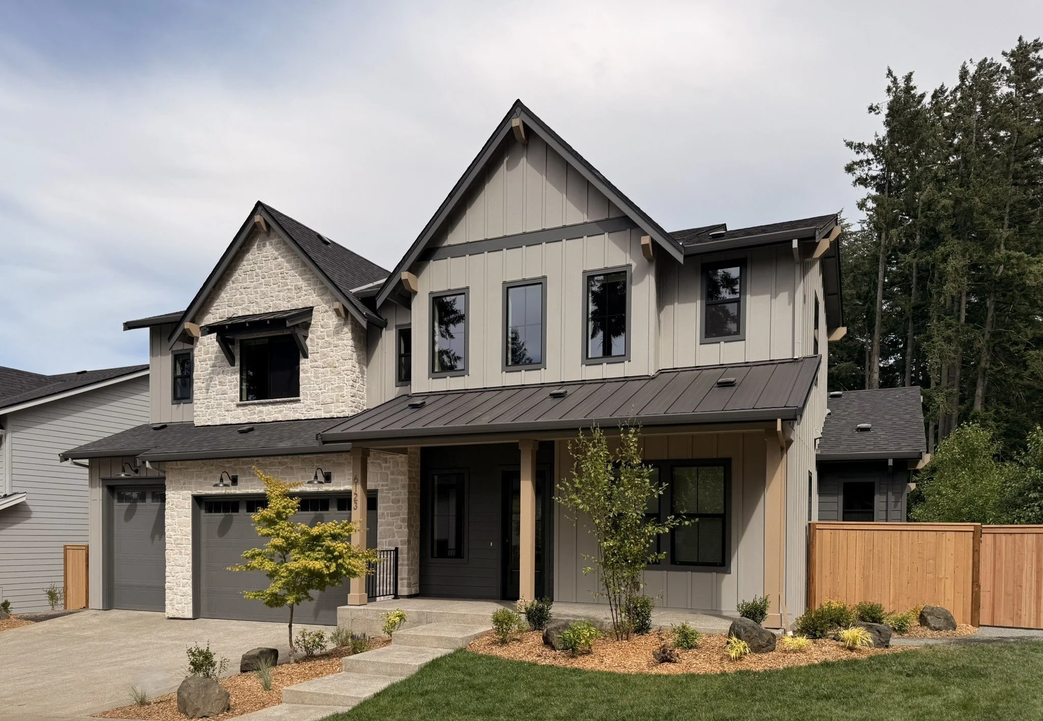 New construction luxury home in West Linn, Oregon, crafted by The Portlock Company — the Portland area’s trusted local home builder.