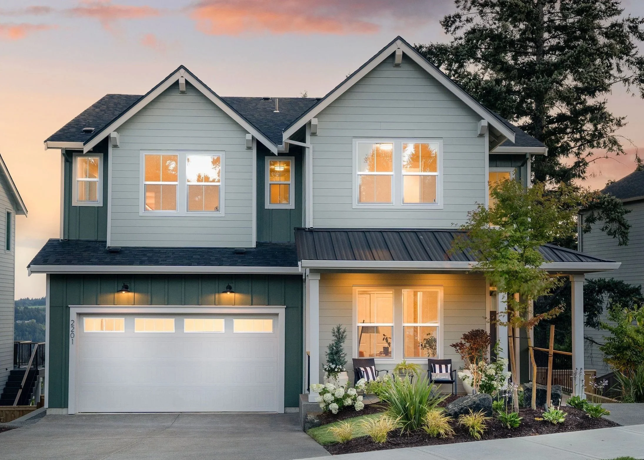 New construction luxury home in West Linn, Oregon, crafted by The Portlock Company — the Portland area’s trusted local new construction home builder.