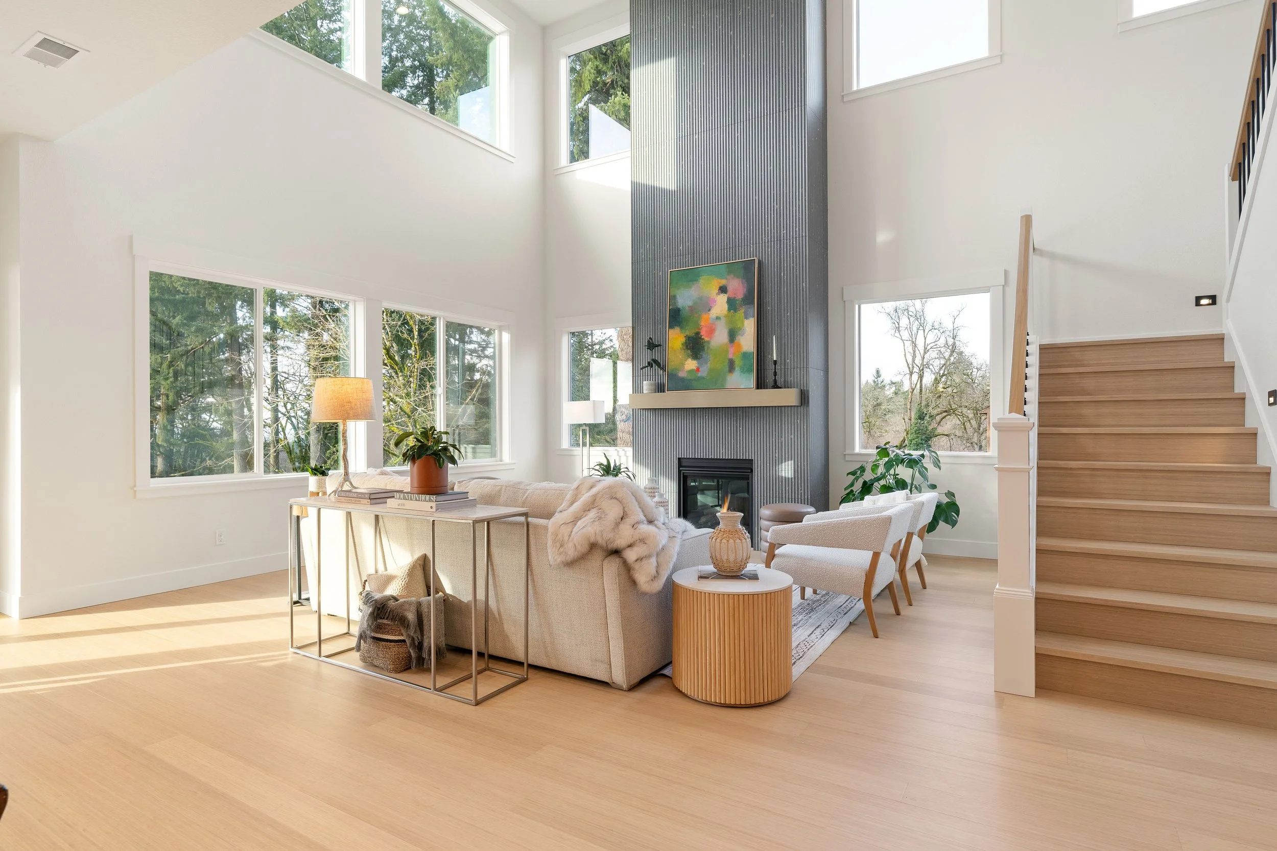 New construction luxury home in West Linn, Oregon, crafted by The Portlock Company — the Portland area’s trusted local home builder. 