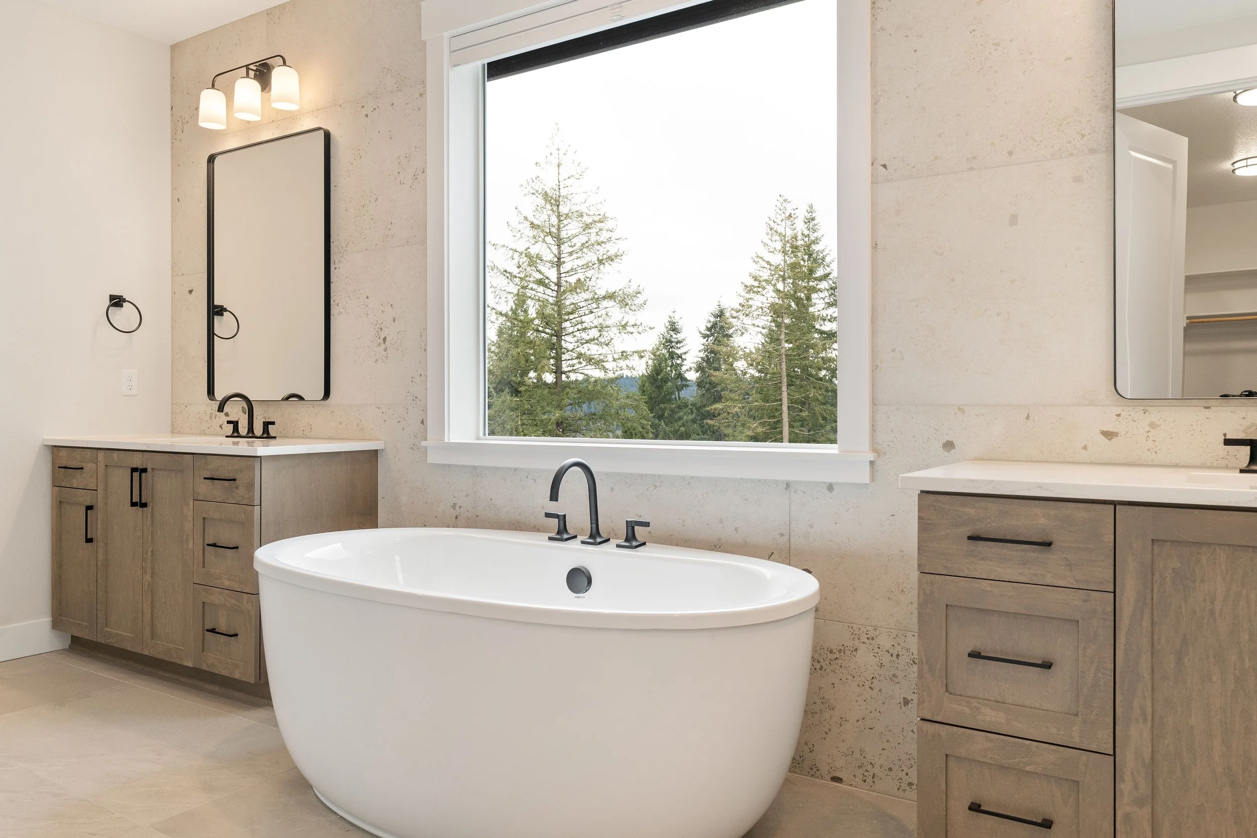 New construction luxury home in West Linn, Oregon, crafted by The Portlock Company — the Portland area’s trusted local home builder. 
