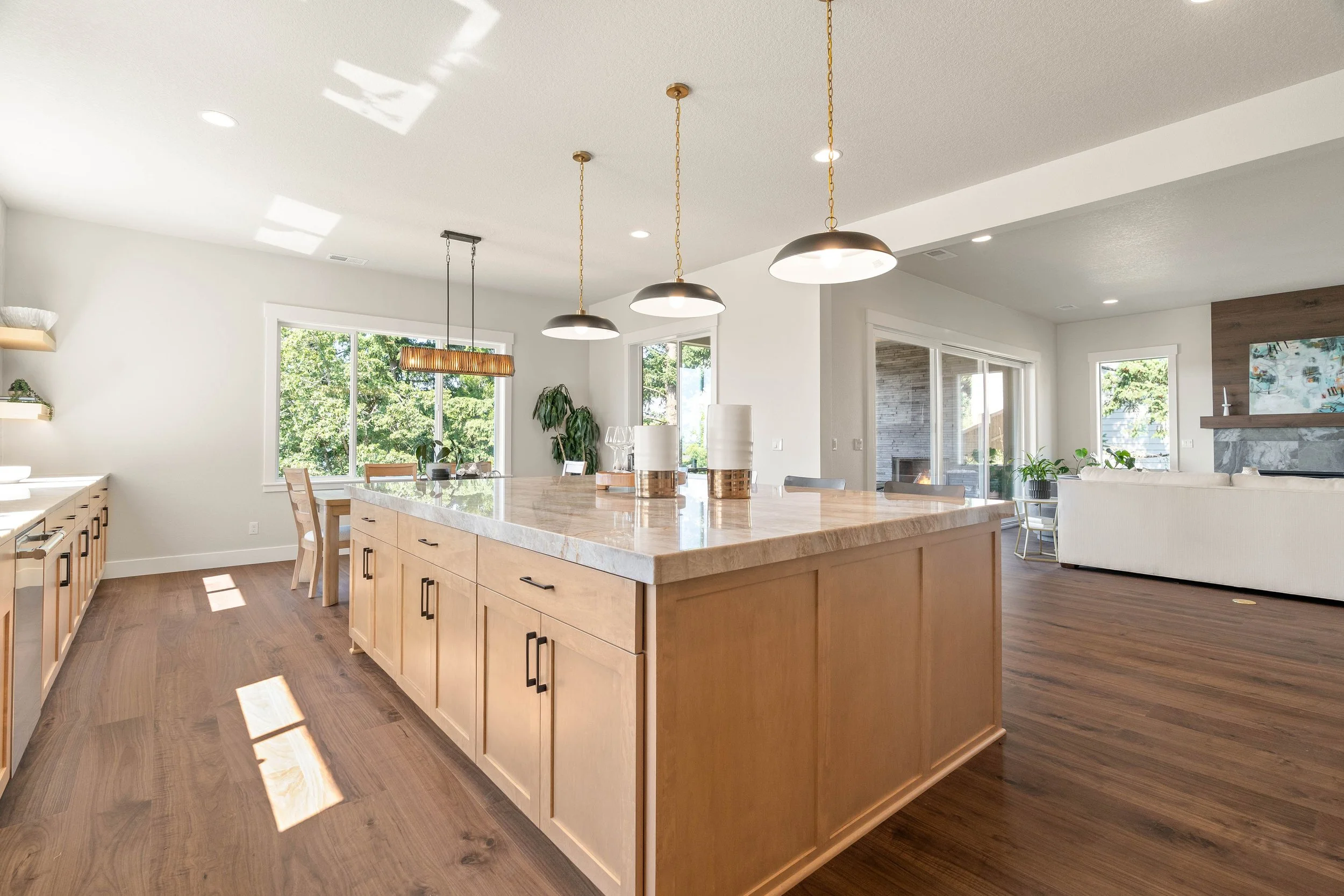 New construction luxury home kitchen in West Linn, Oregon by The Portlock Company