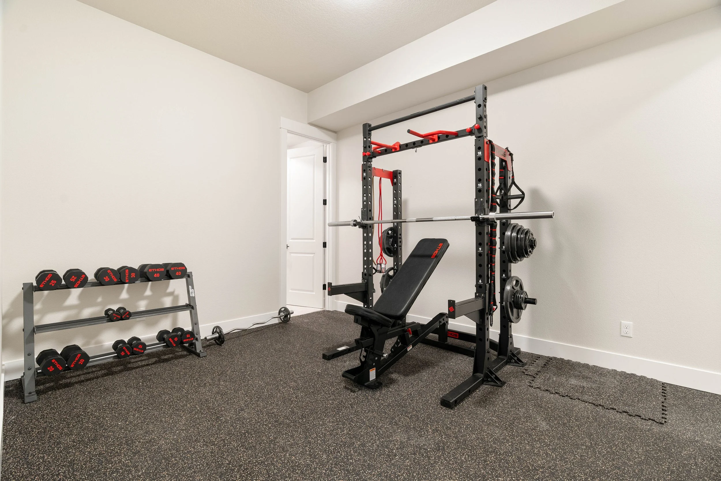New construction luxury home gym in West Linn, Oregon by The Portlock Company