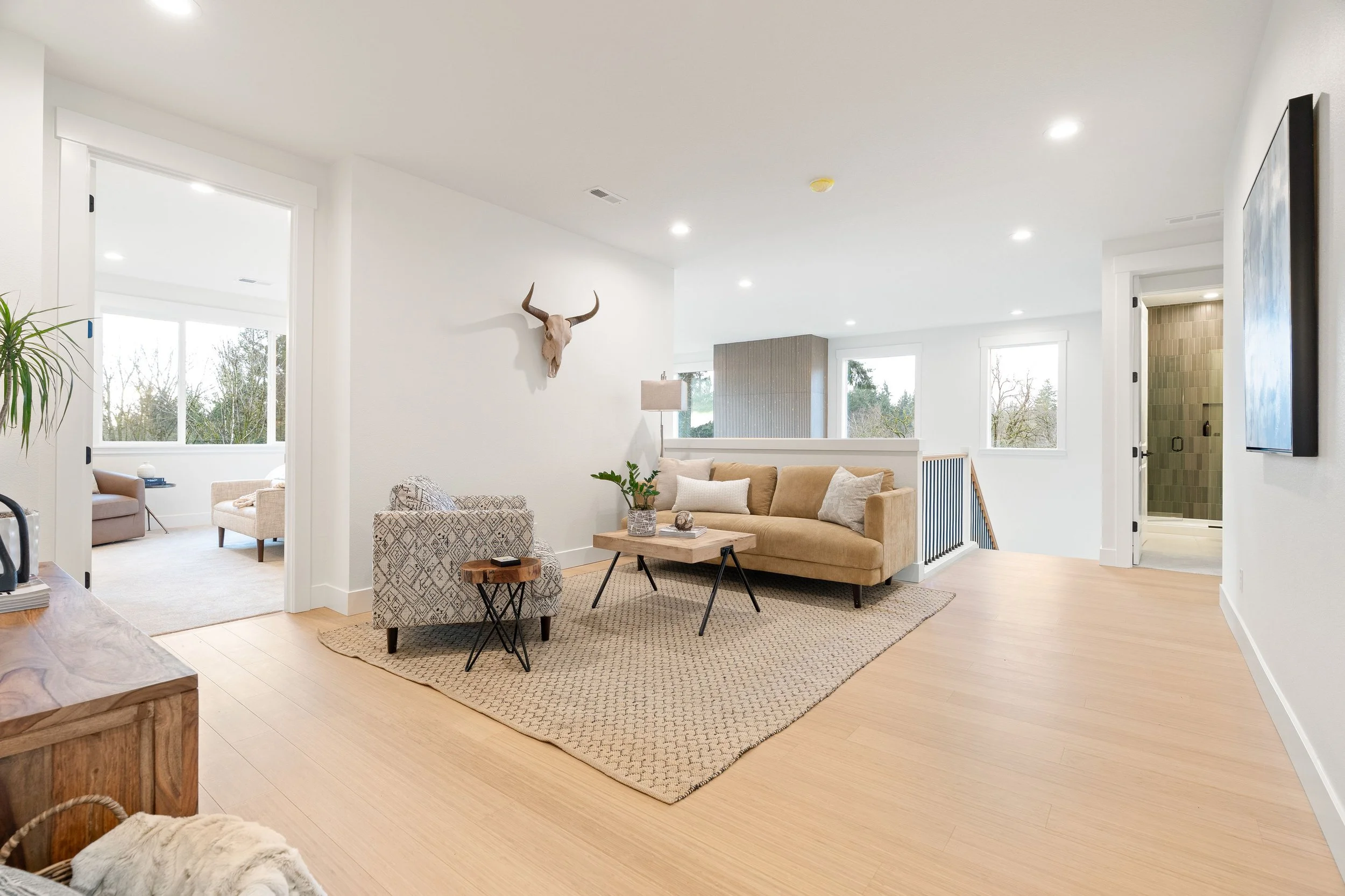 New construction luxury home in West Linn, Oregon, crafted by The Portlock Company — the Portland area’s trusted local home builder. 