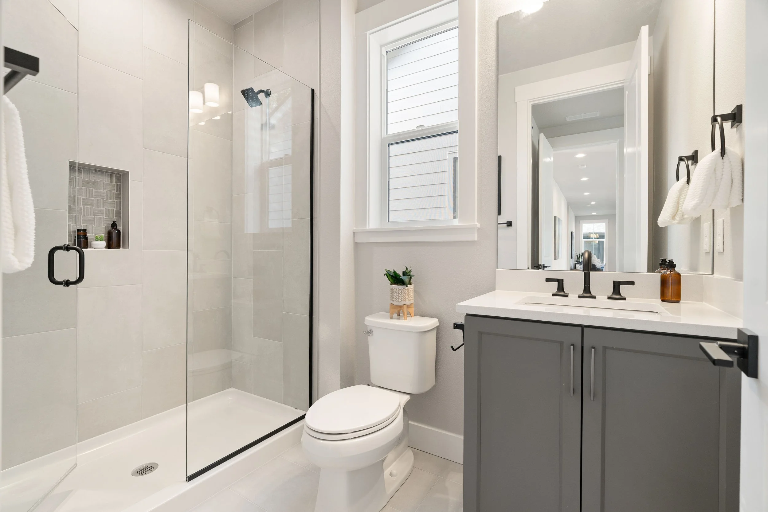 New construction luxury home in West Linn, Oregon, crafted by The Portlock Company — the Portland area’s trusted local home builder. 