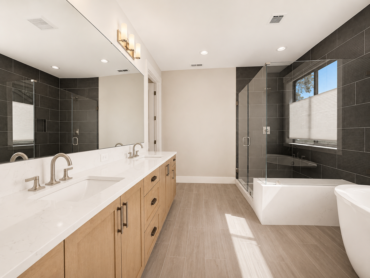 New construction luxury home in West Linn, Oregon, crafted by The Portlock Company — the Portland area’s trusted local home builder. 
