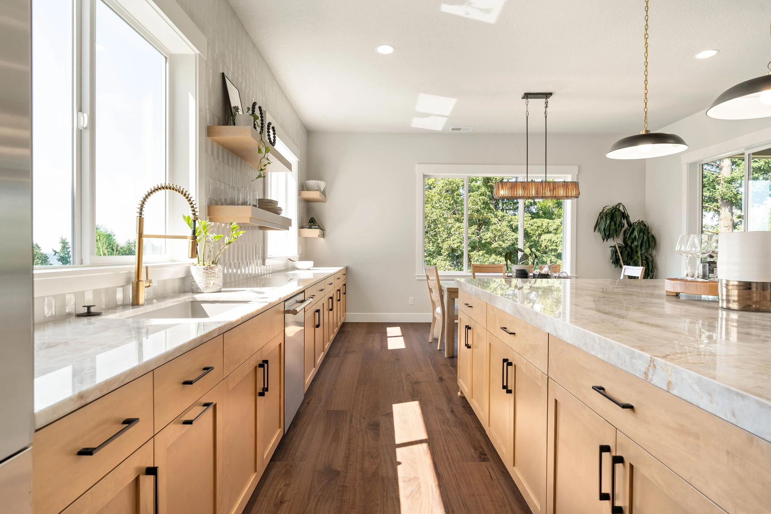 New construction luxury home kitchen in West Linn, Oregon by The Portlock Company