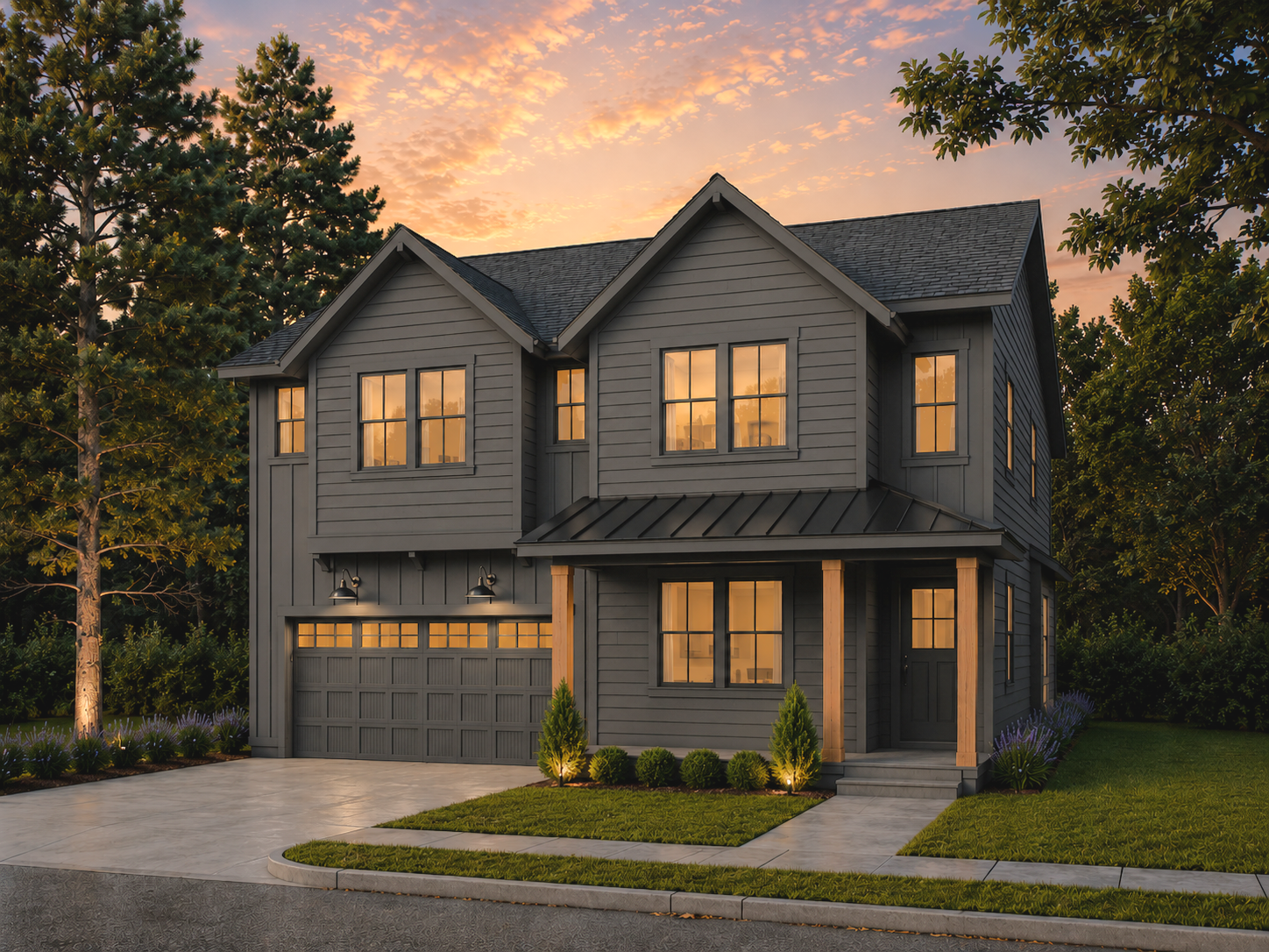 New construction luxury home in West Linn, Oregon, crafted by The Portlock Company — the Portland area’s trusted local home builder. 
