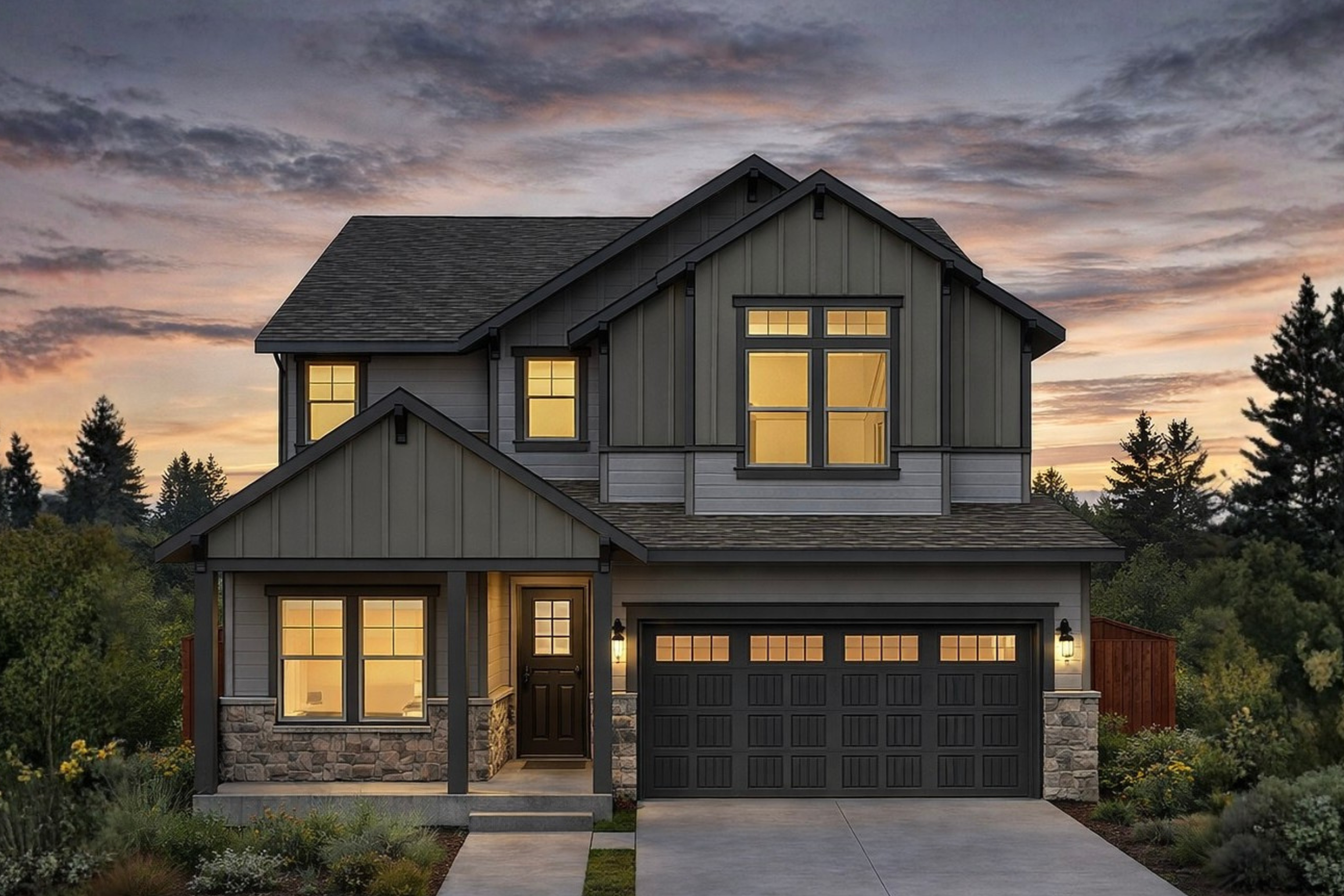 New construction luxury home in West Linn, Oregon, crafted by The Portlock Company — the Portland area’s trusted local home builder.