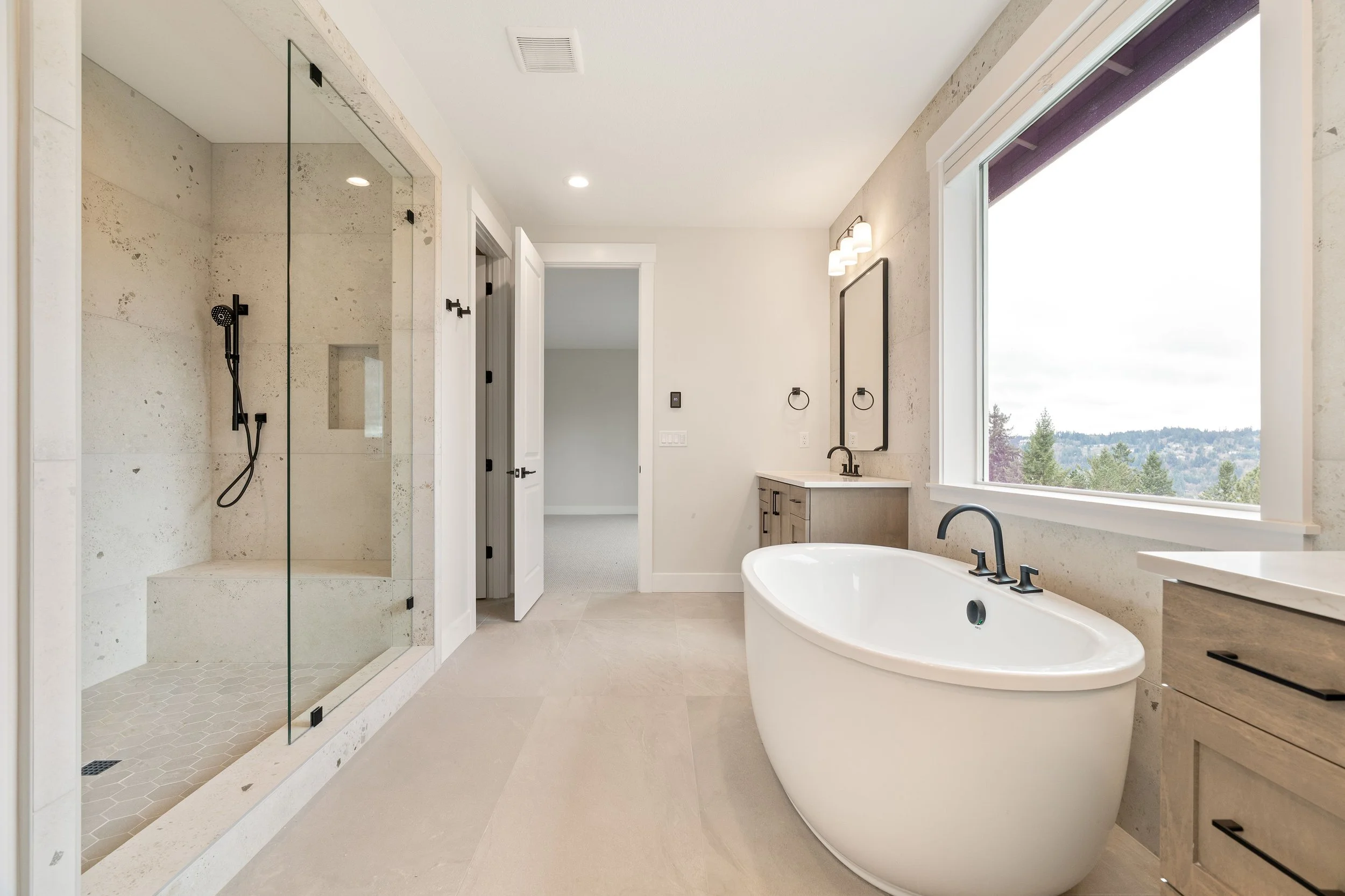 New construction luxury home in West Linn, Oregon, crafted by The Portlock Company — the Portland area’s trusted local home builder. 