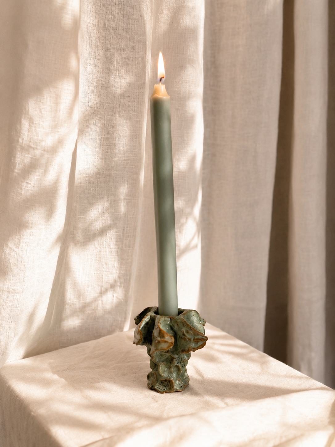 Pinched Palm Tree Candle Holder