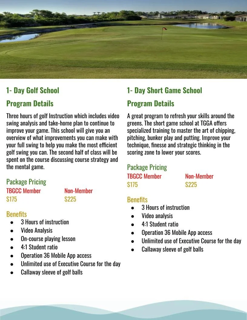 Golf Program Samples Services 4 — Thom Gullo Golf