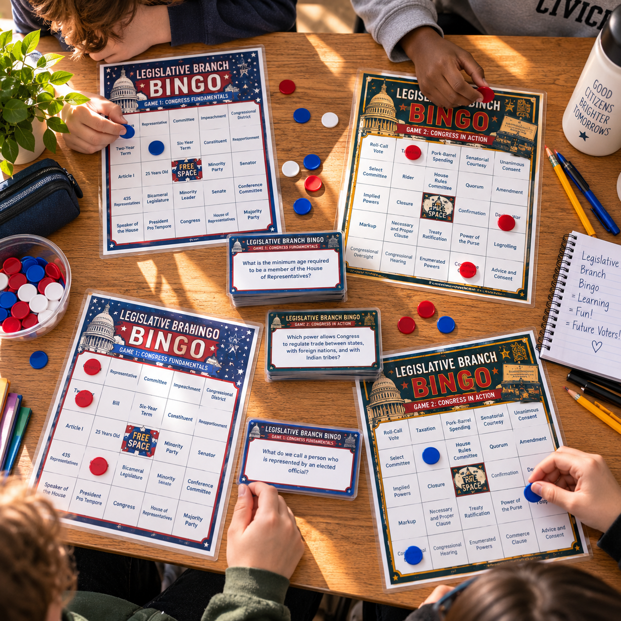 Legislative Branch Bingo | U.S. Government & Civics Congress Review Game