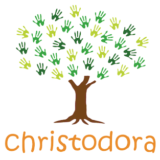 Tree with green and yellow leaves and the word "Christodora" underneath.