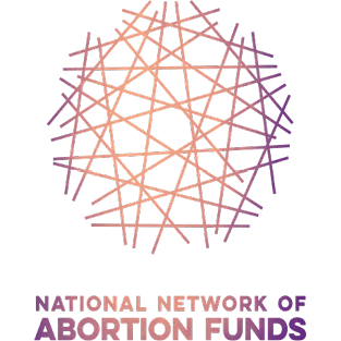 Logo of the National Network of Abortion Funds featuring a colorful, abstract circular design resembling a web or woven pattern.