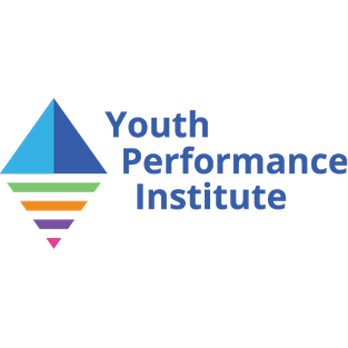 Logo of Youth Performance Institute with a stylized triangle and horizontal stripes in various colors.