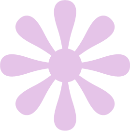 A light purple flower with rounded petals surrounding a circular center.