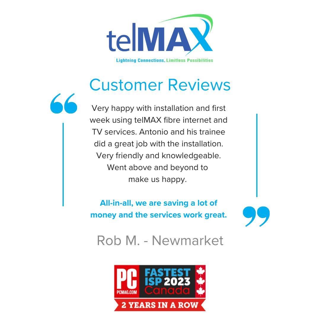 🌟 We love hearing from our satisfied customers! 🌟

Thank you, Rob M., for your glowing review! 🚀 

If you haven't experienced the telMAX difference yet, don't wait any longer! Visit https://bit.ly/3SqXCCB and join telMAX today! 💻🚀

#HappyCustome
