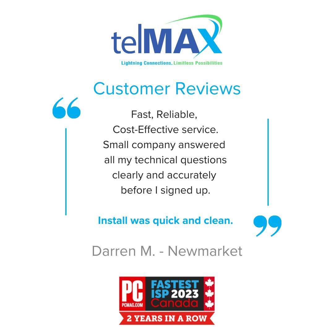 🌟 We love hearing from our satisfied customers! 🌟

Thank you, Darren M., for your glowing review! 🚀 

If you haven't experienced the telMAX difference yet, don't wait any longer! Visit https://bit.ly/3SqXCCB and join telMAX today! 💻🚀

#HappyCust