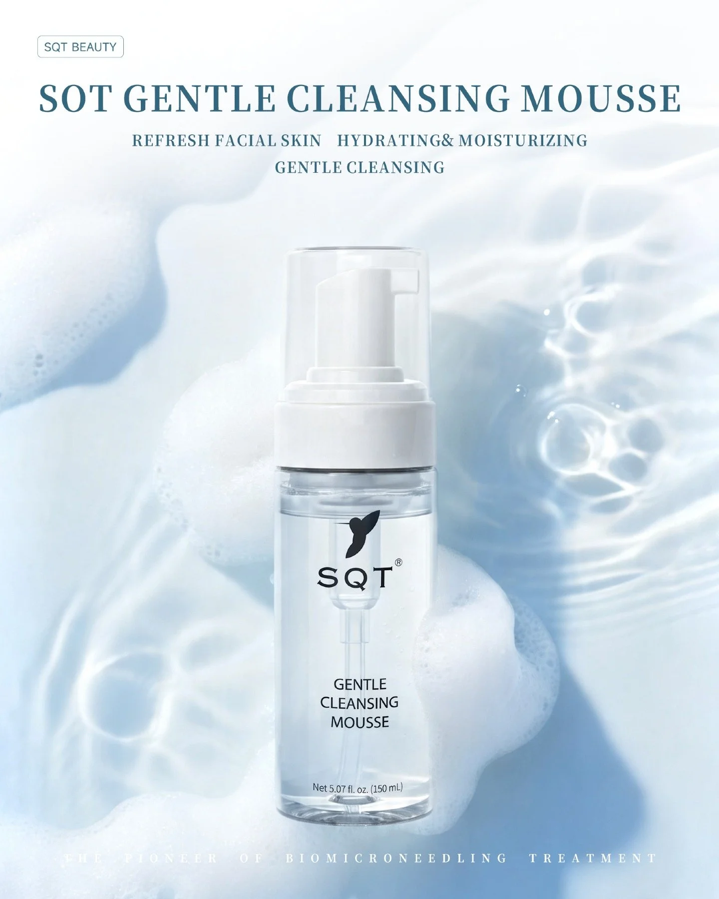 Proper cleansing is foundational to any skincare protocol - especially before and after a biomicroneedling treatment.

The SQT Gentle Cleansing Mousse is designed to refresh the skin without disrupting the barrier, with hydrating and moisturising pro