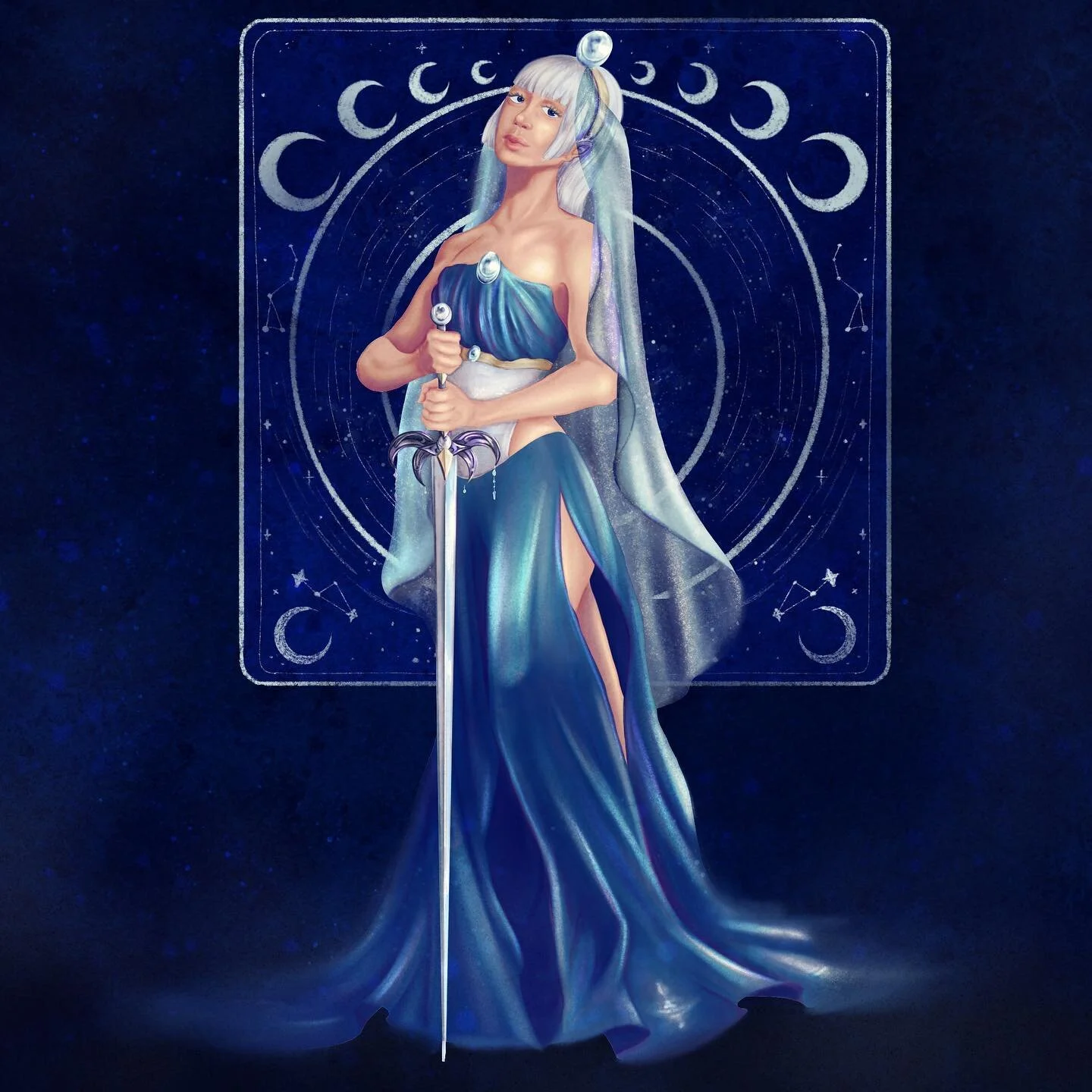 🌙✨Oracle✨🌙
&bull;
&bull;
Perhaps a bit late for the prompt list by @faith_schaffer  but Happy #swordtember nonetheless! Might tackle at least one more but I doubt it&rsquo;ll be this month. I was advised to showcase more lovely ladies with weaponry