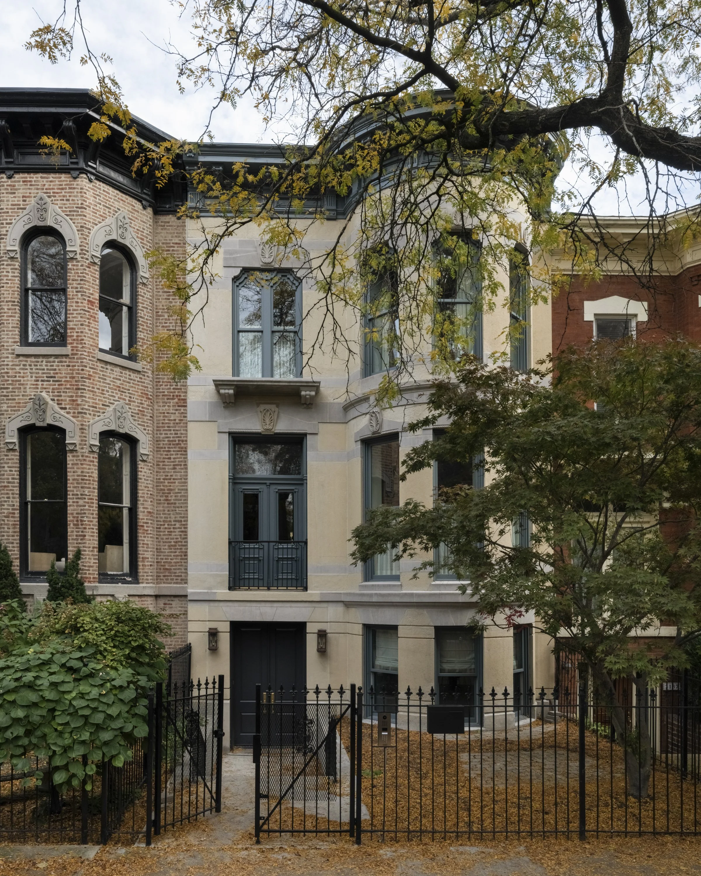 A look at the front exterior of a landmarked home we worked to restore.