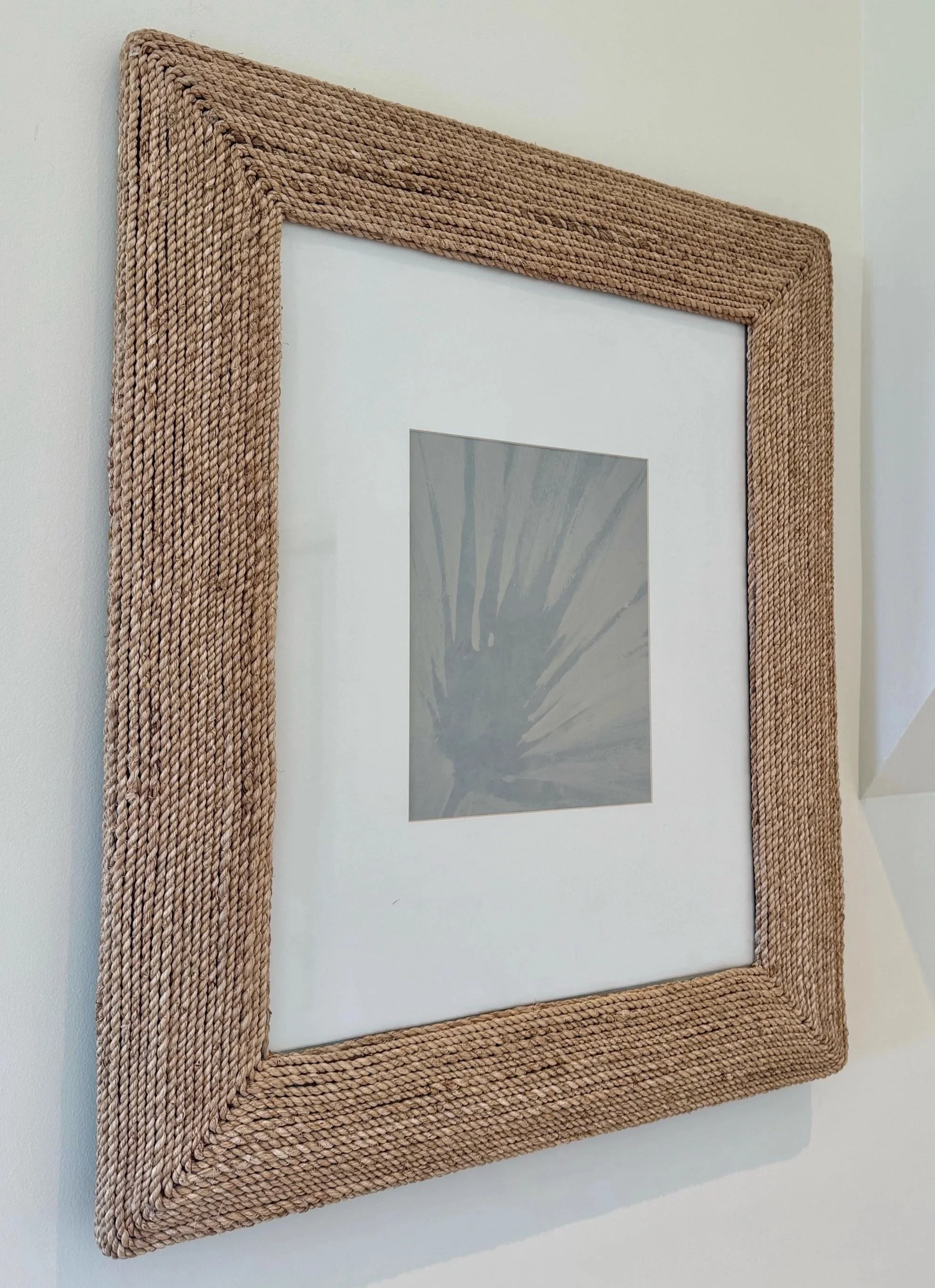 Organic light blue palm painting by Christie Raju.
