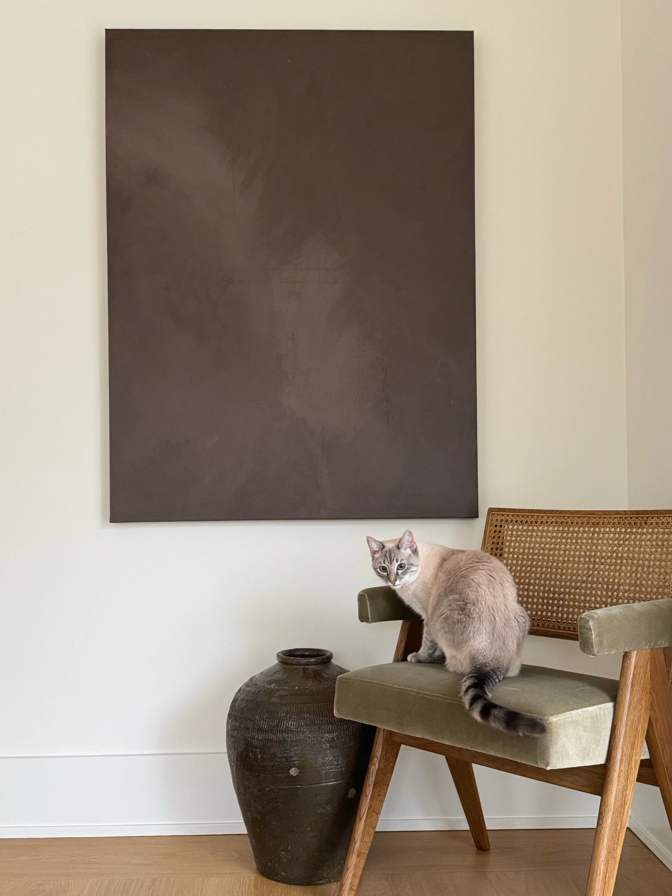 Adrift 01, a minimal abstract painting by Christie Raju for calm interiors. 