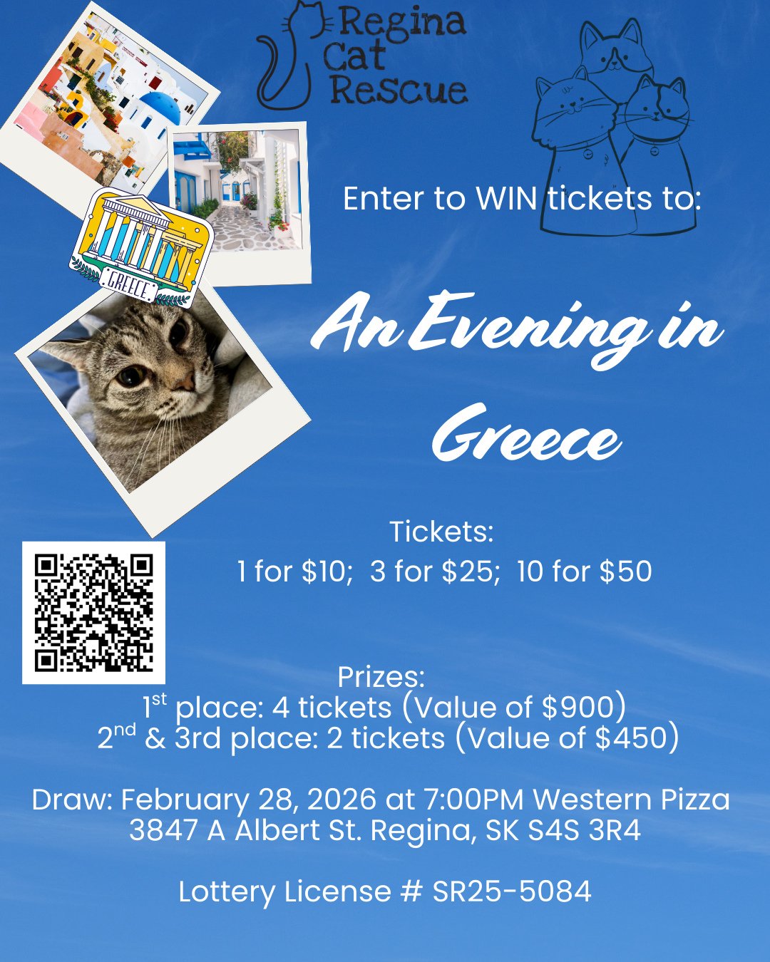 ✨ Have YOU secured your tickets yet? ✨⁠
⁠
In 2025 alone, Regina Cat Rescue saved over 400 cats, many requiring emergency veterinary care, and every one needing sterilizations and vaccinations. When you purchase a ticket to WIN, you are giving cats a 