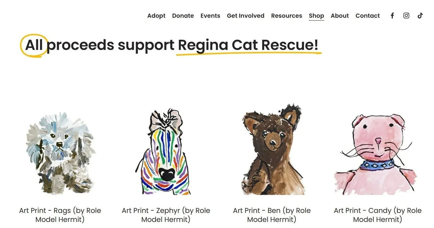 Have you checked out our online store lately? ⁠
⁠
A percentage of all sales is dedicated to funding the efforts of Regina Cat Rescue. Every purchase makes a difference. ⁠
⁠
To start your shopping: head to the link in our bio or visit https://www.regi