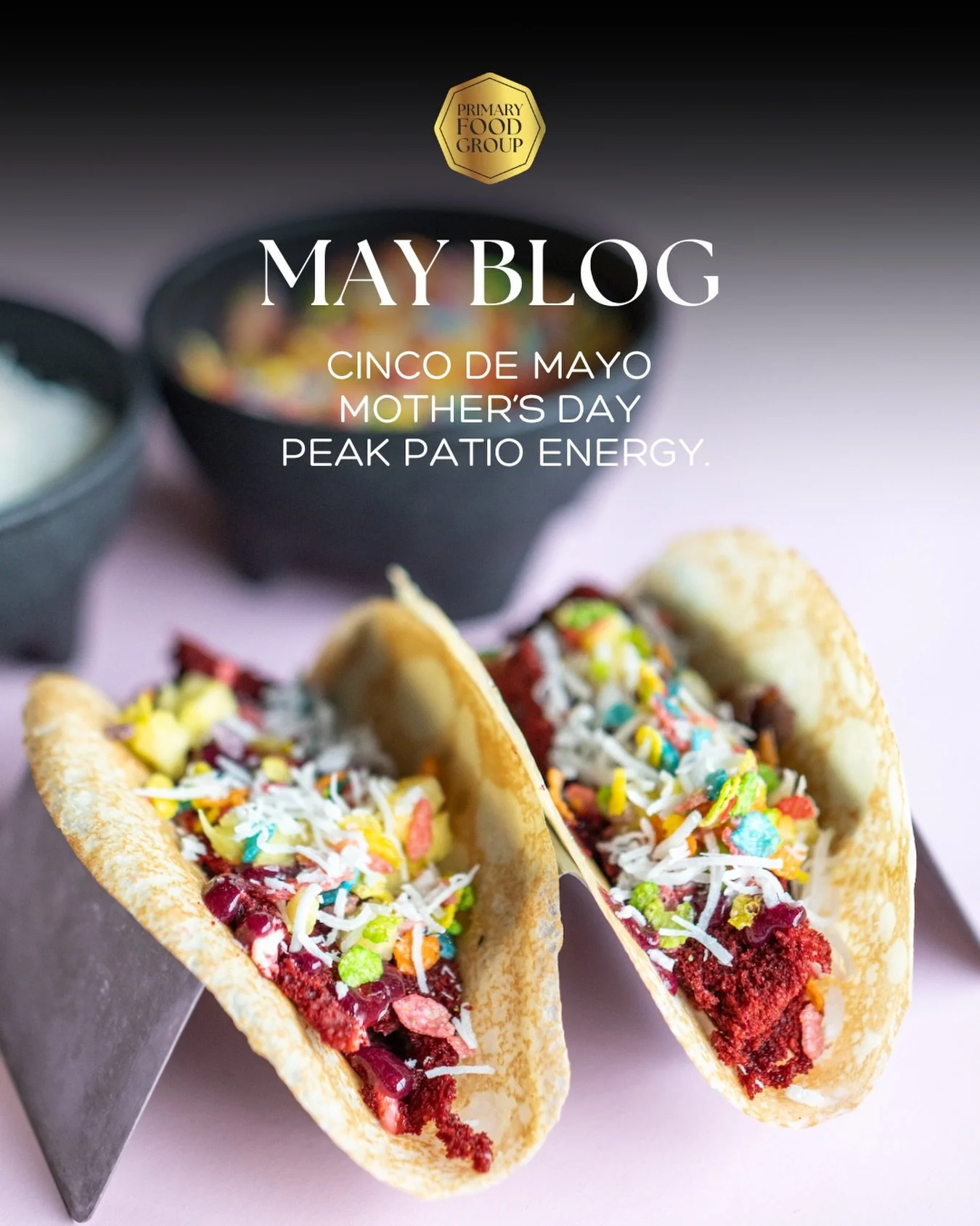 Cinco plans ✔️ Mother&rsquo;s Day plans ✔️ Peak patio energy ✔️
May understood the assignment.

From margaritas and taco bars to brunch with mom and long patio nights&hellip; it&rsquo;s all happening. Tap to read the blog and plan your month accordin