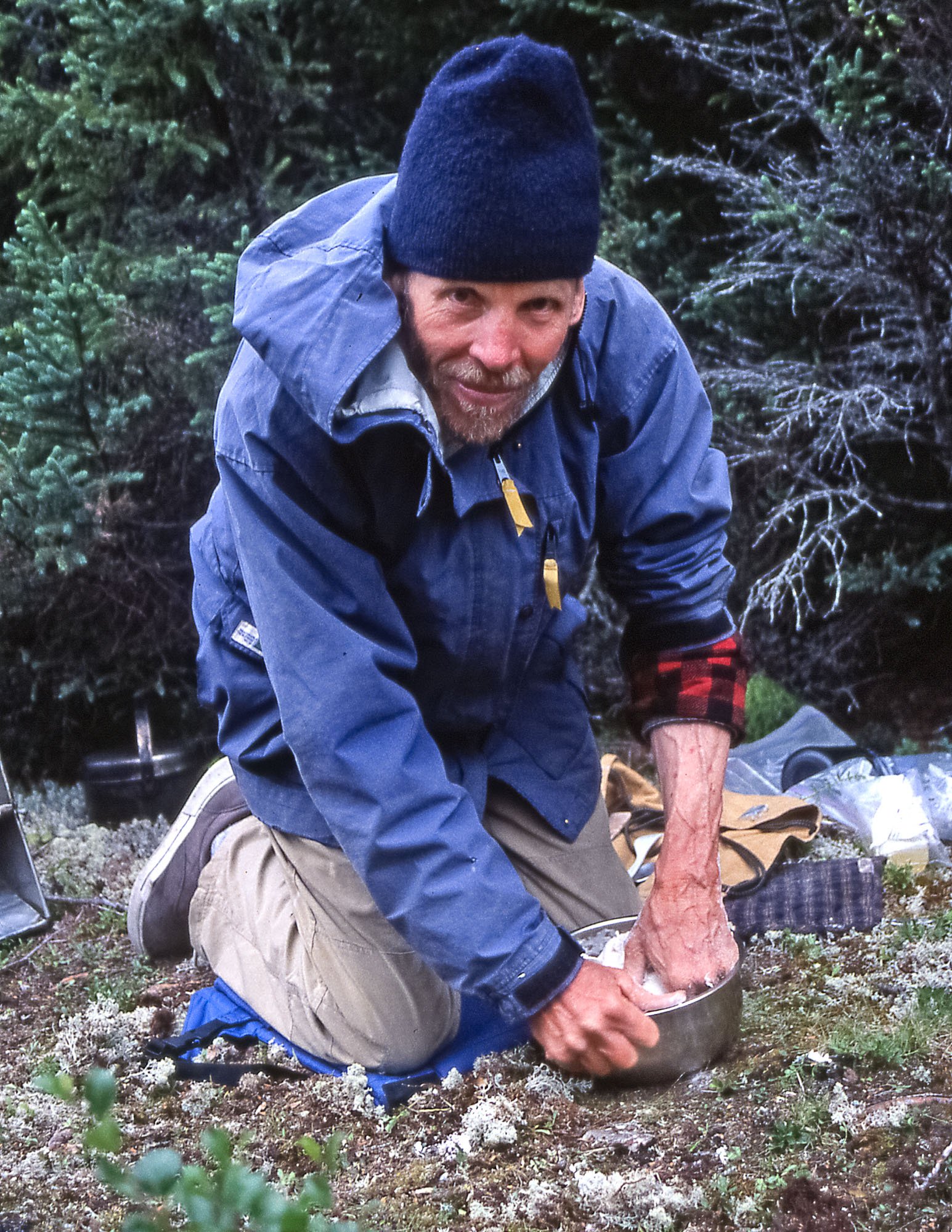 Kneading bread, 2005. Clearwater River, Quebec.
