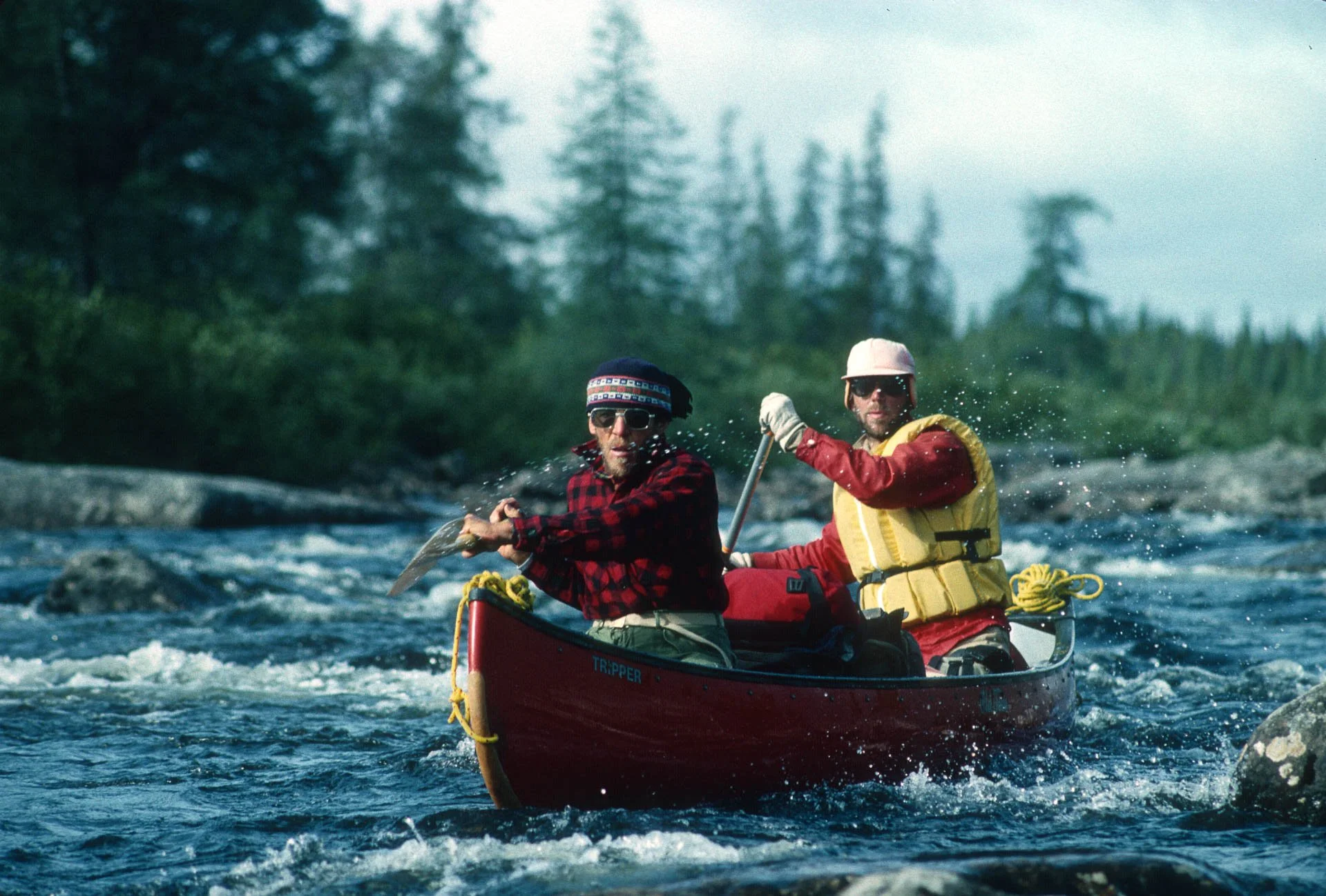 Dick and Walter Lohaza, 1993. Larch river, Quebec. Dave Brown photo.