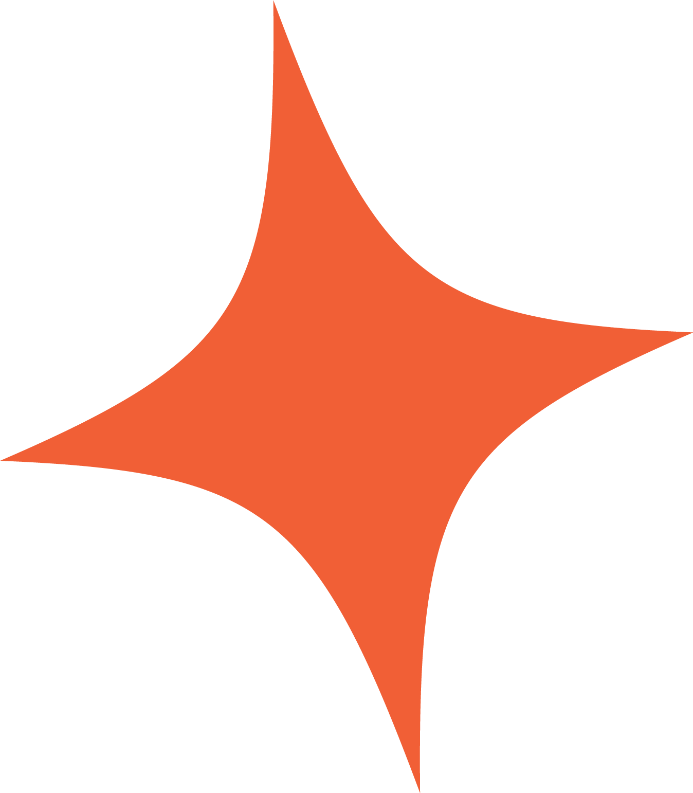 A stylized logo with a black background and an orange star-like shape in the center.