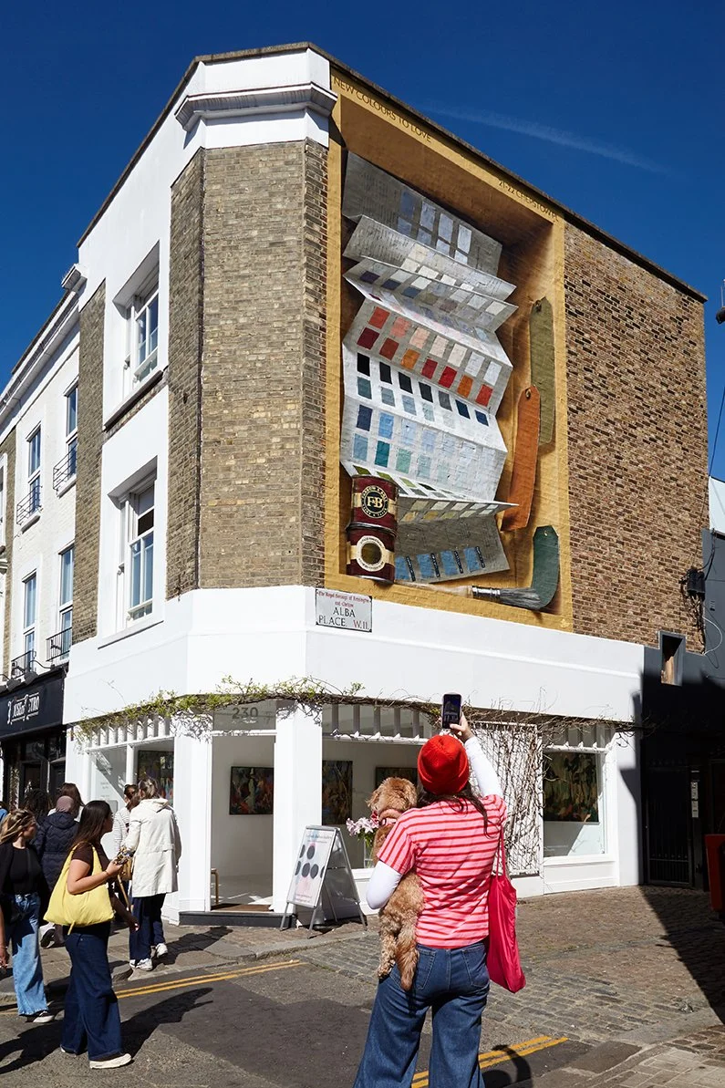 Branded mural designed for Farrow & Ball experiential marketing campaign by JOY Collective