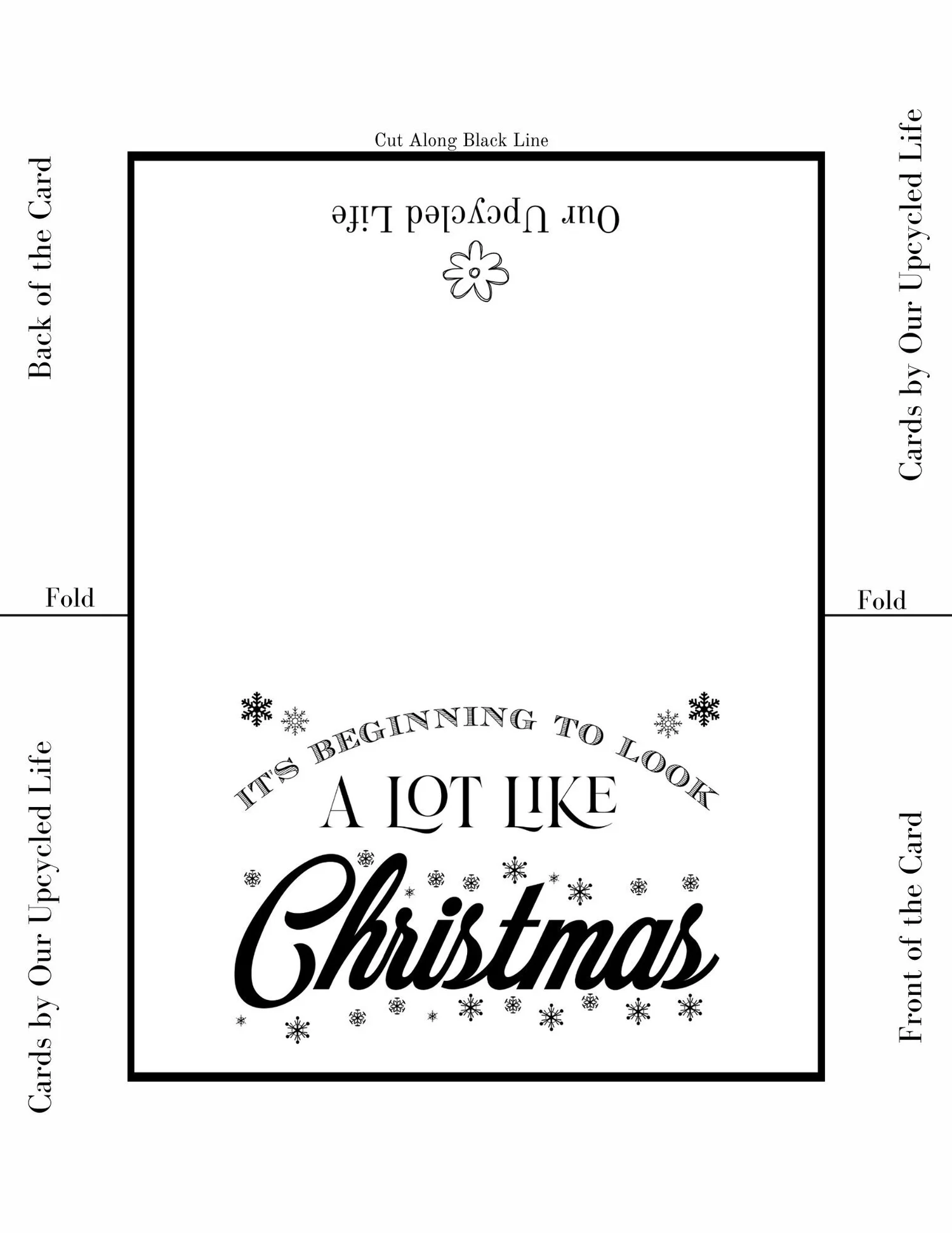 printable beginning to look a lot like christmas 4x6 inch greeting