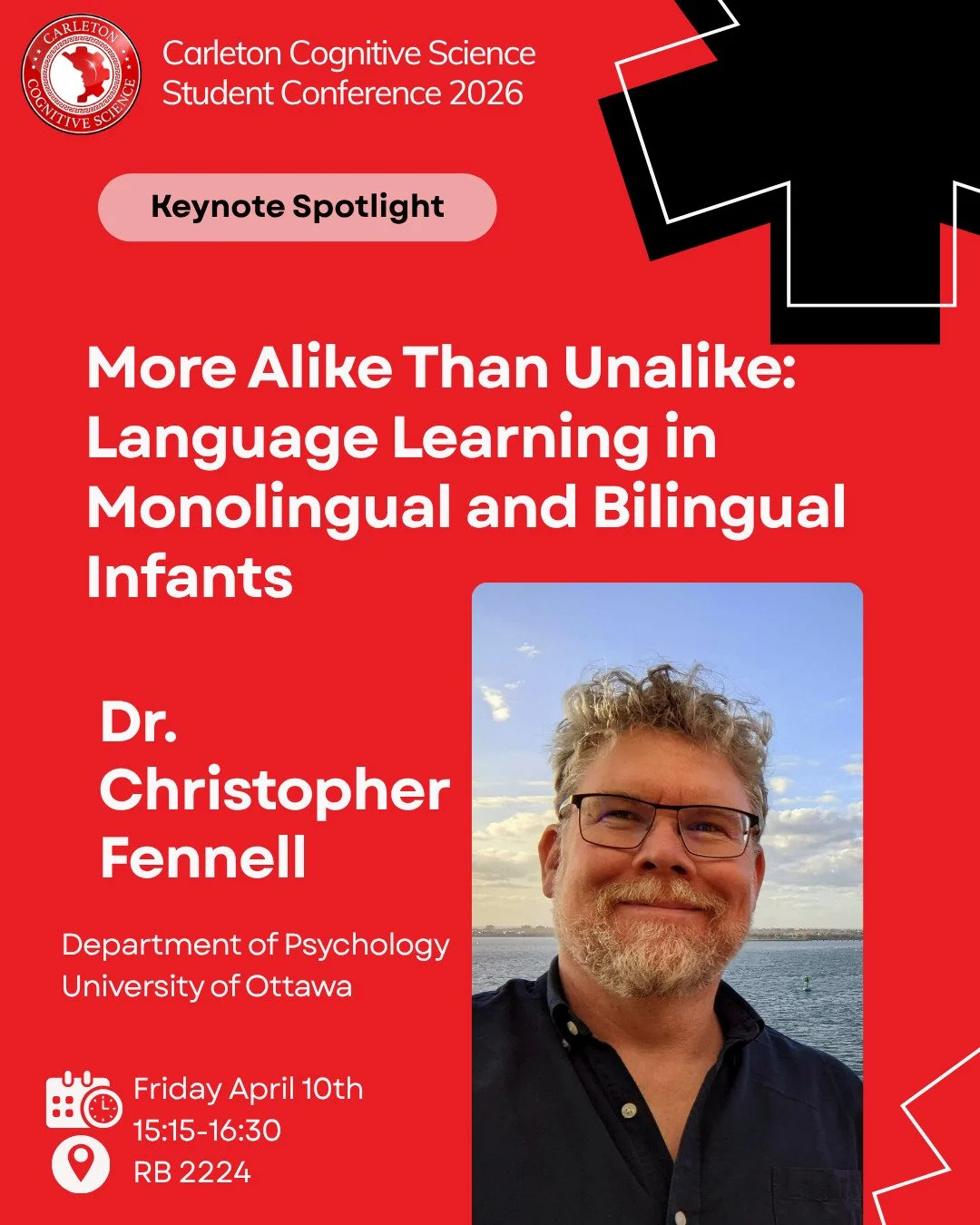 Join us at the Cog Sci student conference on Friday at 3:15 in Richcraft Hall 2224 to hear UOttawa's Dr. Christopher Fennell's Keynote address on language learning in infants. See you there!