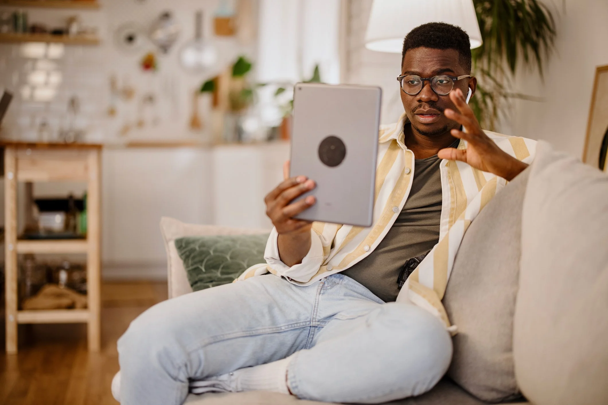 Person speaking during a virtual counseling session