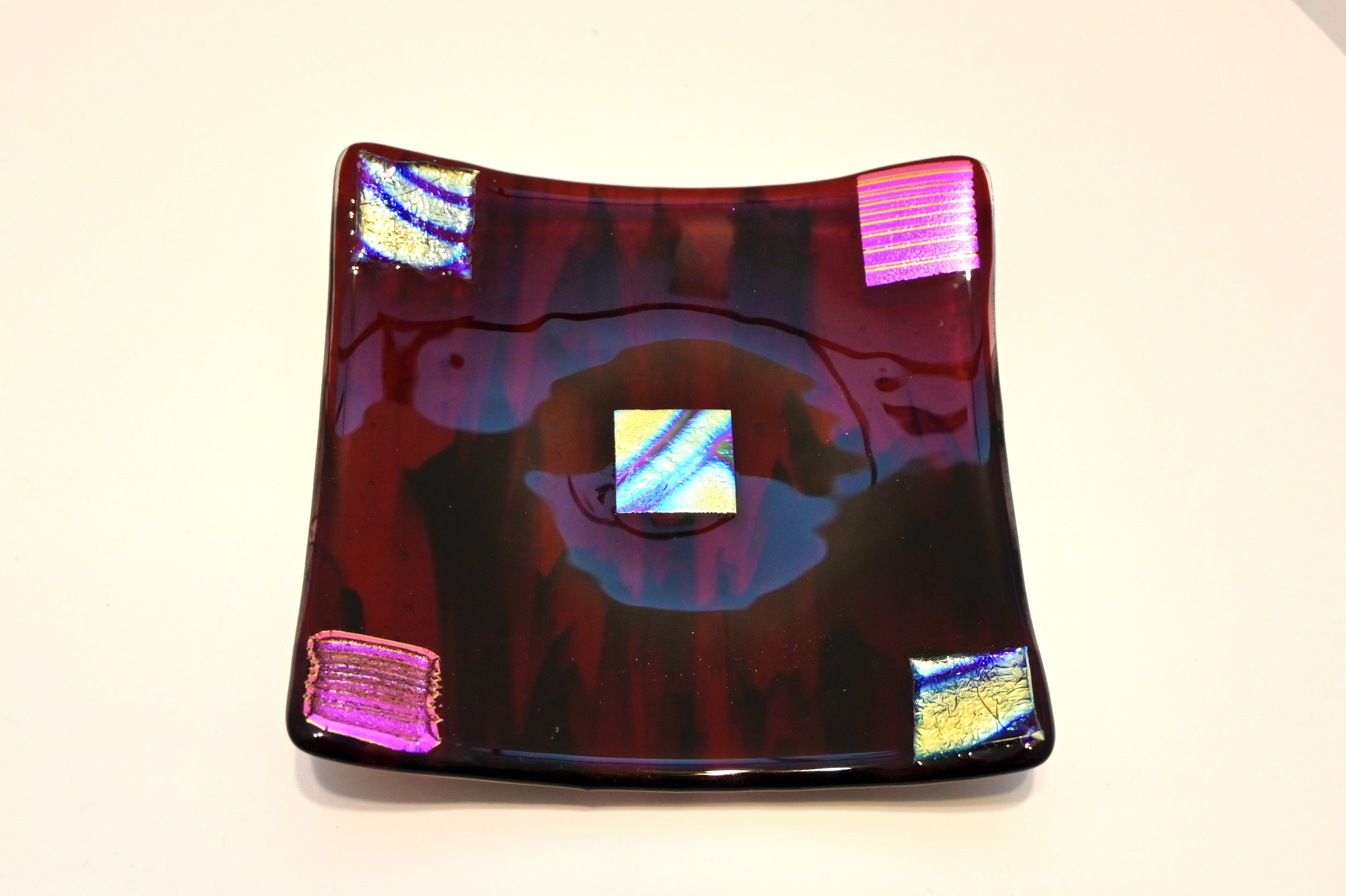 Fused Glass Handcrafted Dichroic Dish
