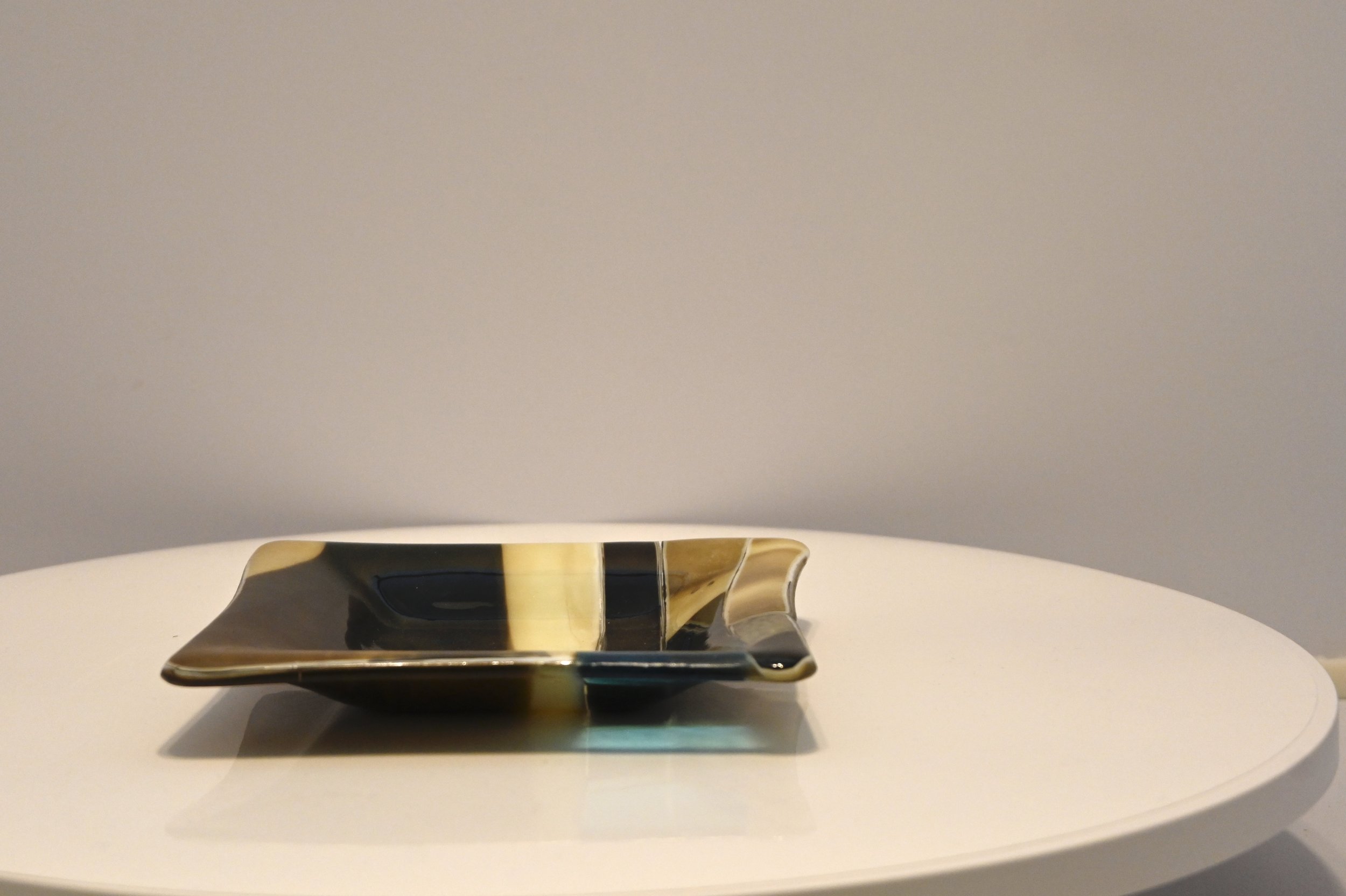 Fused Glass Handcrafted Glass Display Dish