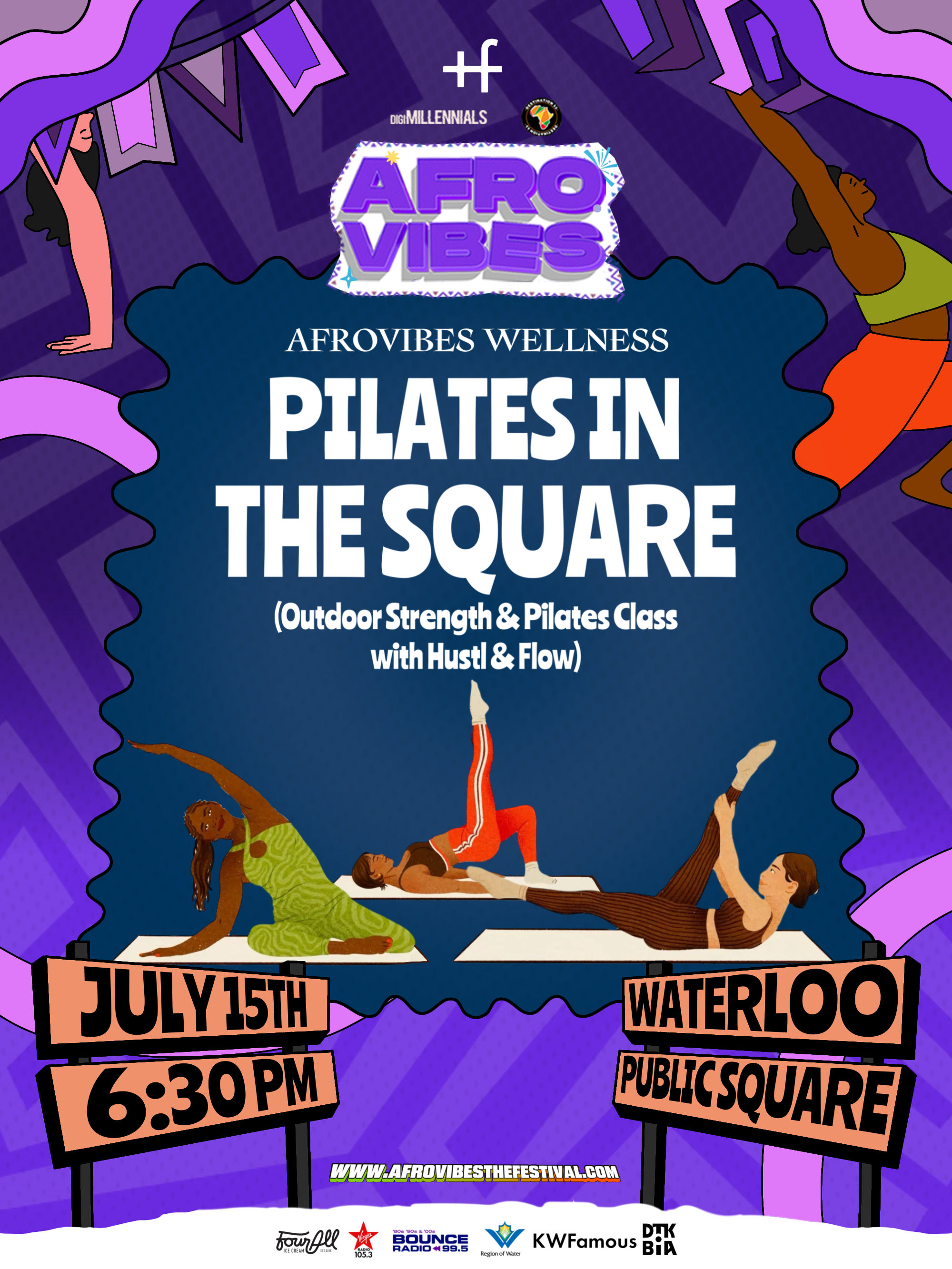 AfroVibes Wellness: Pilates In The Square ( Outdoor Strength & Pilates Class with Hustl & Flow)  