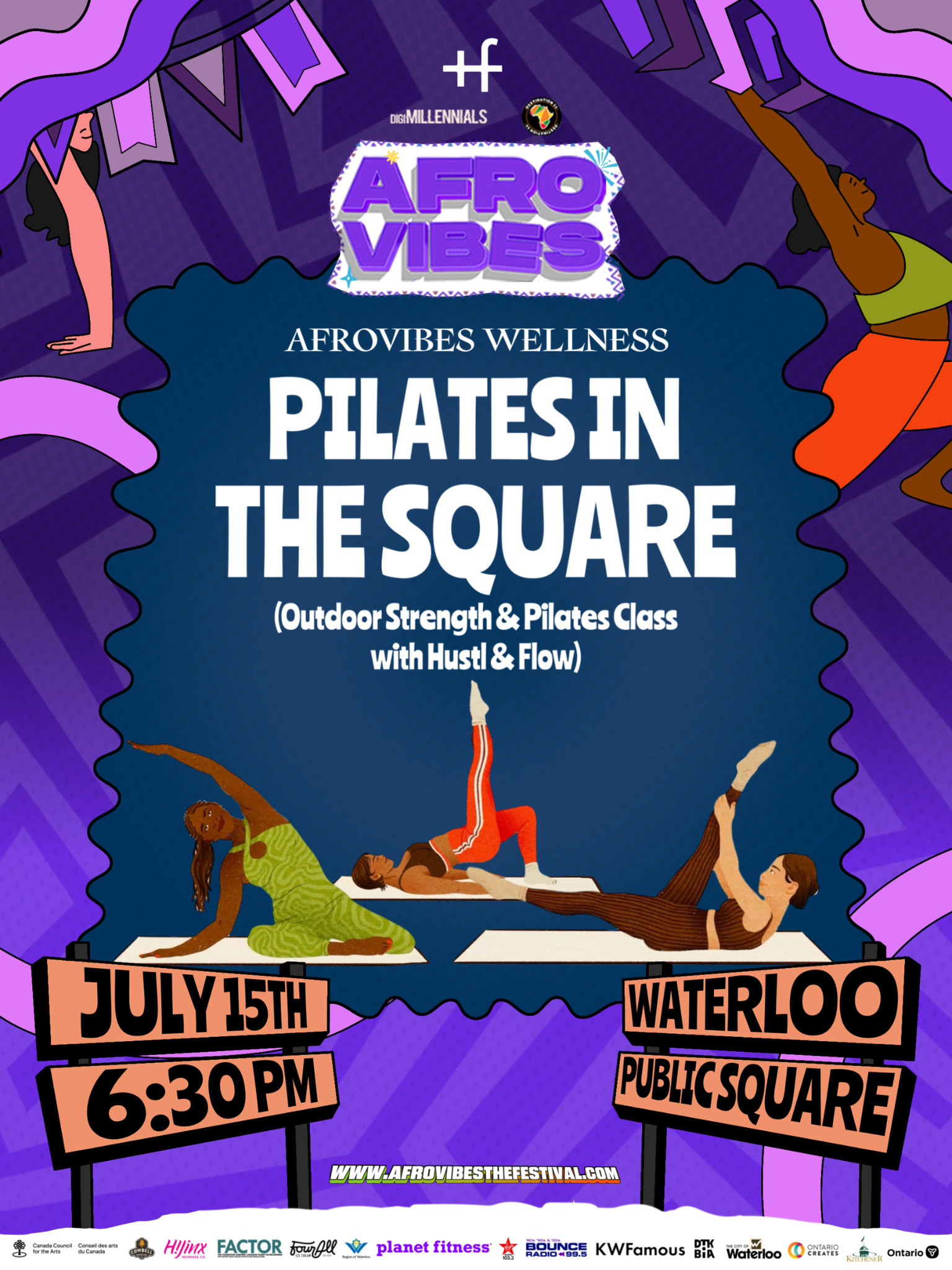 AfroVibes Wellness: Pilates In The Square ( Outdoor Strength & Pilates Class with Hustl & Flow)  
