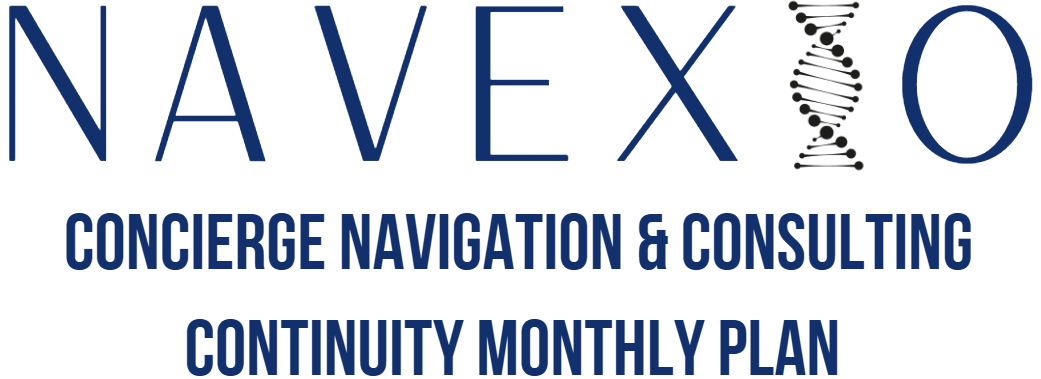 Navexo logo with the text 'Concierge Navigation & Consulting Monthly Plan'