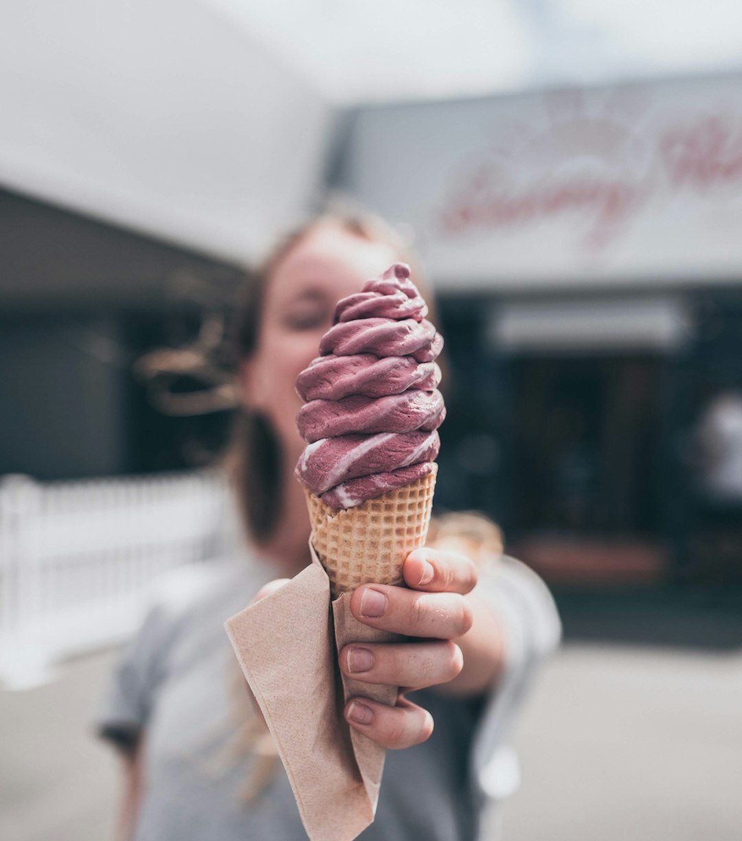 Girl Holding Real Fruit Ice Cream NZ