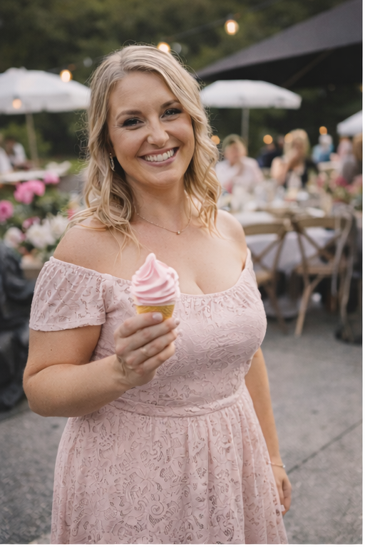 Guest enjoying Real Fruit Ice Cream Trailer at wedding  Auckland.png.png