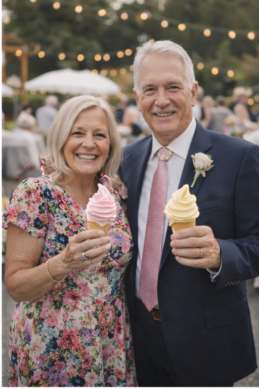 Guests enjoying Real Fruit Ice Cream Trailer at wedding  Auckland.png